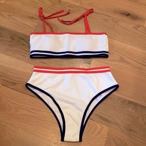 NWT SwimGirls White Bandeau Bikini